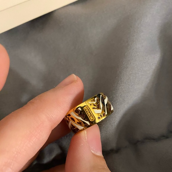 Coach Animal Print Gold Plated Ring - Picture 2 of 4